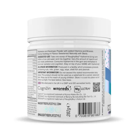 Naughty Boy Hydramind 30 Servings - Suggested Use and Ingredients