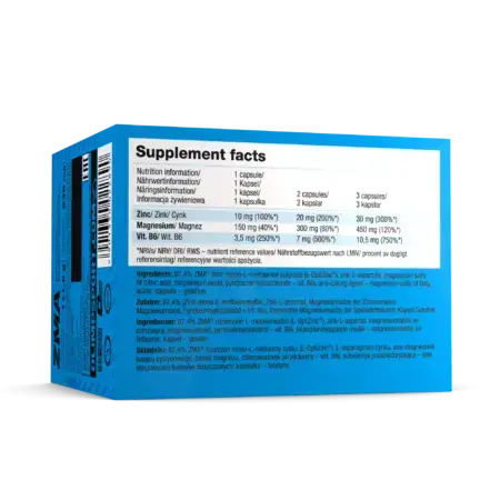Olimp Sport Nutrition ZMA Nutrition Label