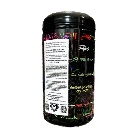 Project M Mindbender v6 Pre Workout Sour Strawberry Side