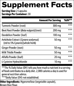 Project M Liver Support Nutritional Info