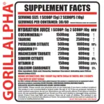 Gorillalpha Hydration Juice Rocket Lollipop Flavour Nutritional Information