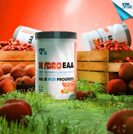 HR Labs Hydro EAA Cherry Strawberry Peaches Flavour 30 Servings Graphic