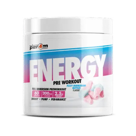 Per4m Energy 390G Fizzy Bubblegum Bottles Flavour front of tub