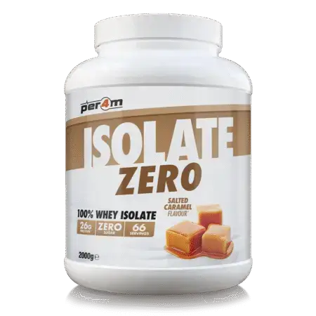 Per4m Isolate Zero 2000G Salted Caramel Flavour front of tub