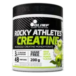 Olimp Rocky Athletes Creatine Sour Apple Punch Flavour 200g Front of Tub