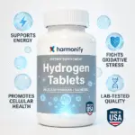 Harmonify Hydrogen Tablets 60mg Benfits infographic - Non GMO