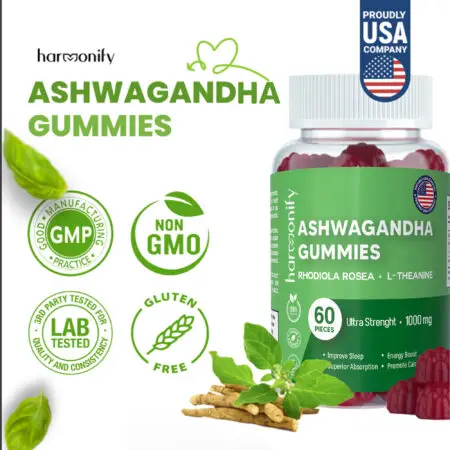 Harmonify Ashwagandha Gummies 1000mg-30 Servings Infographic Image