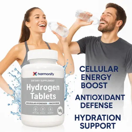 Harmonify Hydrogen Tablets 60mg - benefits infographic