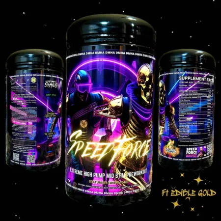Project M Speed Force Gold Pre Workout Mango Gelato all sides view