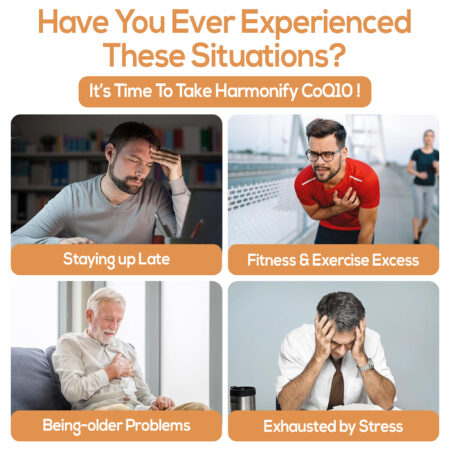 Harmonify COQ10 Capsules Supplement - Typical Situations Infographic