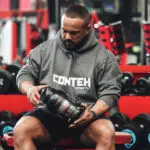 Conteh Carbdrive Mango 1.12 kg tub - man in gym image - carbohydrate drink - intra workout supplement