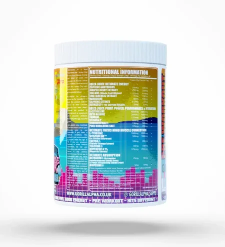 Gorillalpha Ibiza Juice Pre workout Nutritional Information