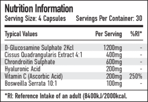 Per4m Joint 120 Capsule Nutritional Information