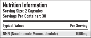 Per4m NMN 60 Capsules Nutritional Information