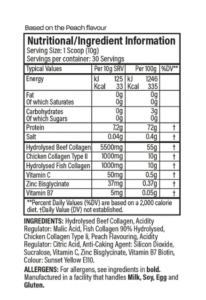 tbJP Collagen Nutritional Information