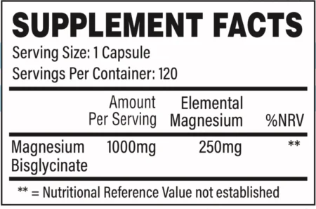 tbJP Magnesium Nutritional Information