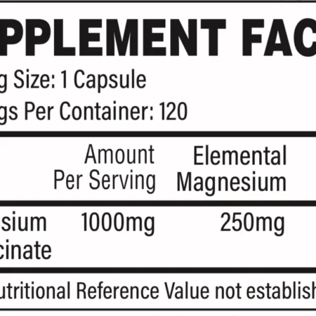 tbJP Magnesium Nutritional Information