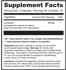 1Source Supplements Chill 1 Nutritional Information