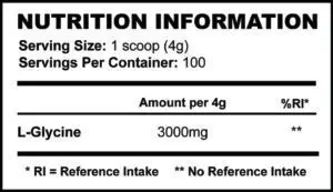 Strom Sports Glycine Cherry Nutrition Panel