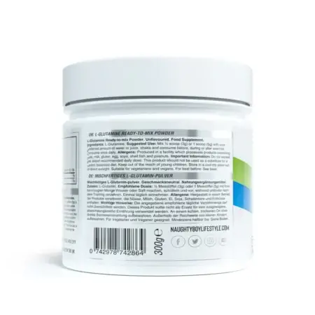 Naughty Boy L-Glutamine 300g Ingredients and Directions for Use
