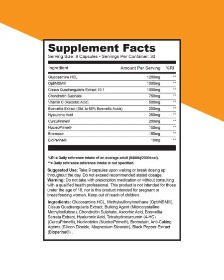 1Source Supplements Joint1 Supplement Facts