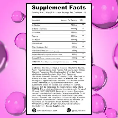 1Source Supplements OTS Pre - Supplements Facts