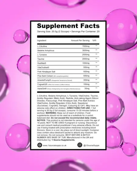 1Source Supplements OTS Pre - Supplements Facts