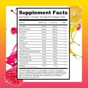 1Source Supplements OTS Pre Workout - Supplement Facts
