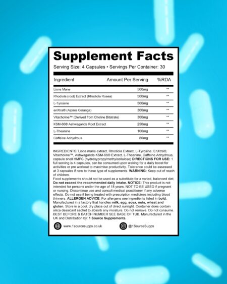 1Source Supplements - Alert1 - Supplement Facts