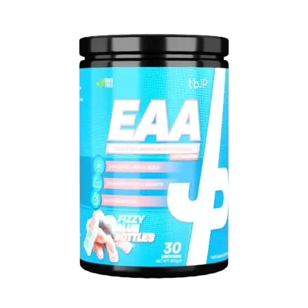 tbJP EAA 300g blue bottles flavour front of tub
