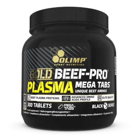 Olimp Gold Beef Pro Plasma-300 Capsules - Amino Acid Formula - Front of Tub