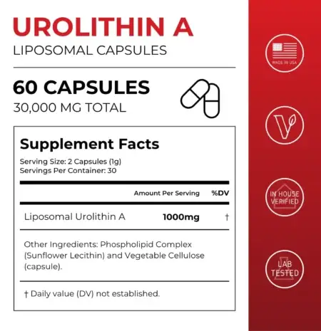 Neurogan + Health Liposomal Urolithin A - Supplement Facts