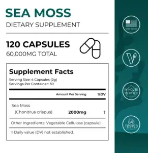 Neurogan + Health Sea-Moss-Capsules-Supplement Facts Infographic
