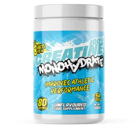 Chaos Crew - 100% Creatine Monohydrate 400G - Front of Tub