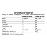 Chaos Crew - 100% Creatine Monohydrate 400G - Nutritional - info