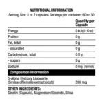 Chaos-Crew-Laxo- Laxogenin Muscle Building Supplement 60 Capsules - Nutritional Information