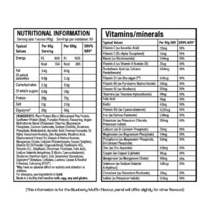 tbJP Vegan Protein 2KG Nutrition & Ingredients Panel