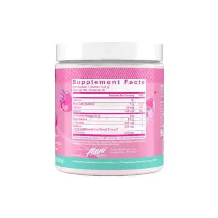 Alani Nu Pink Slush Pre Workout Nutritional Information