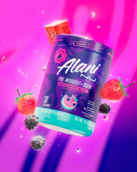 Alani NU Pre Workout + Burn Melonberry - Lifestyle Image