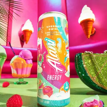 Alani NU Sherbet Swirl Energy Drink - Lifestyle Image