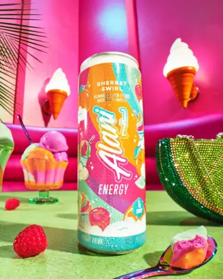 Alani NU Sherbet Swirl Energy Drink - Lifestyle Image