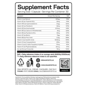 DNA Multivitamin - Supplement Facts
