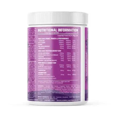 Gorillalpha-Ibiza-Juice-Nutritional Information and Ingredients