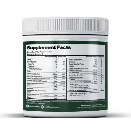 New Life Naturals Menobalance Collagen Nutritional Information