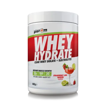 Per4m Whey Hydrate - Strawberry Lime Daquiri Flavour - 900G Flavour - Front of Tub