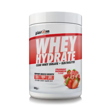 Per4m Whey Hydrate - Strawberry Watermelon Flavour - 900G Flavour - Front of Tub