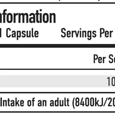 per4m-Vitamin-C- 100mg-60-Capsules-Nutritional Information