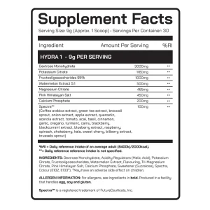 DNA Sports HYDRA 1-Nutritional Information