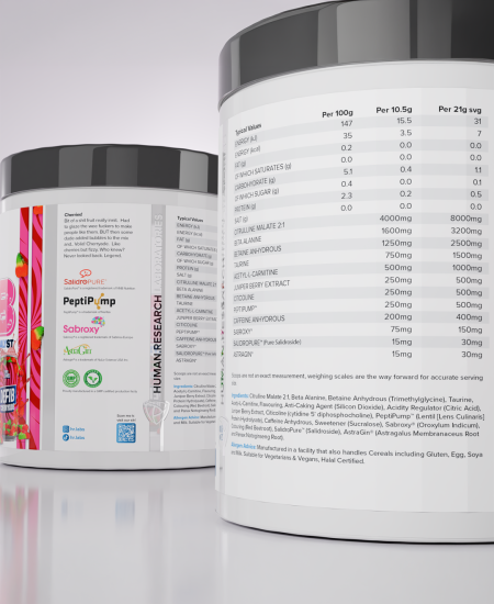 HR LABS DEFIB V3_Cherryade Pre Workout - Nutritional Information