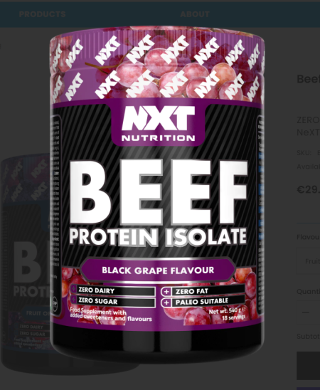 NXT Beef Protein Isolate 504g Black Grape Flavour
